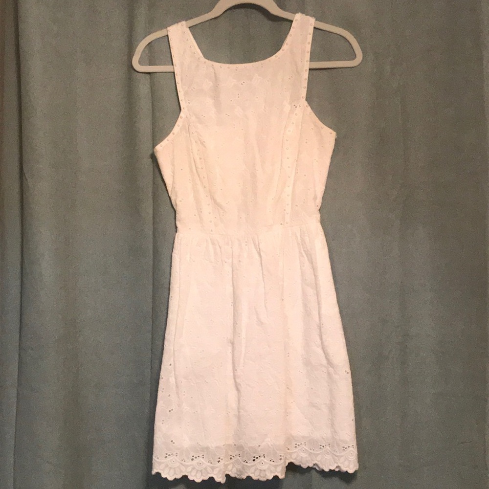 Pearl embellished Lilly Pulitzer lace dress.